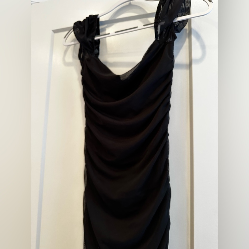 Black mini dress off shoulder worn once